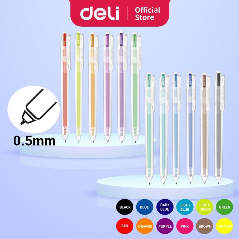 Deli Delight Gradient Gel Pen Multiple Color Pens 0.5mm Ballpoint Smooth Writing Ergonomic Grip EG118