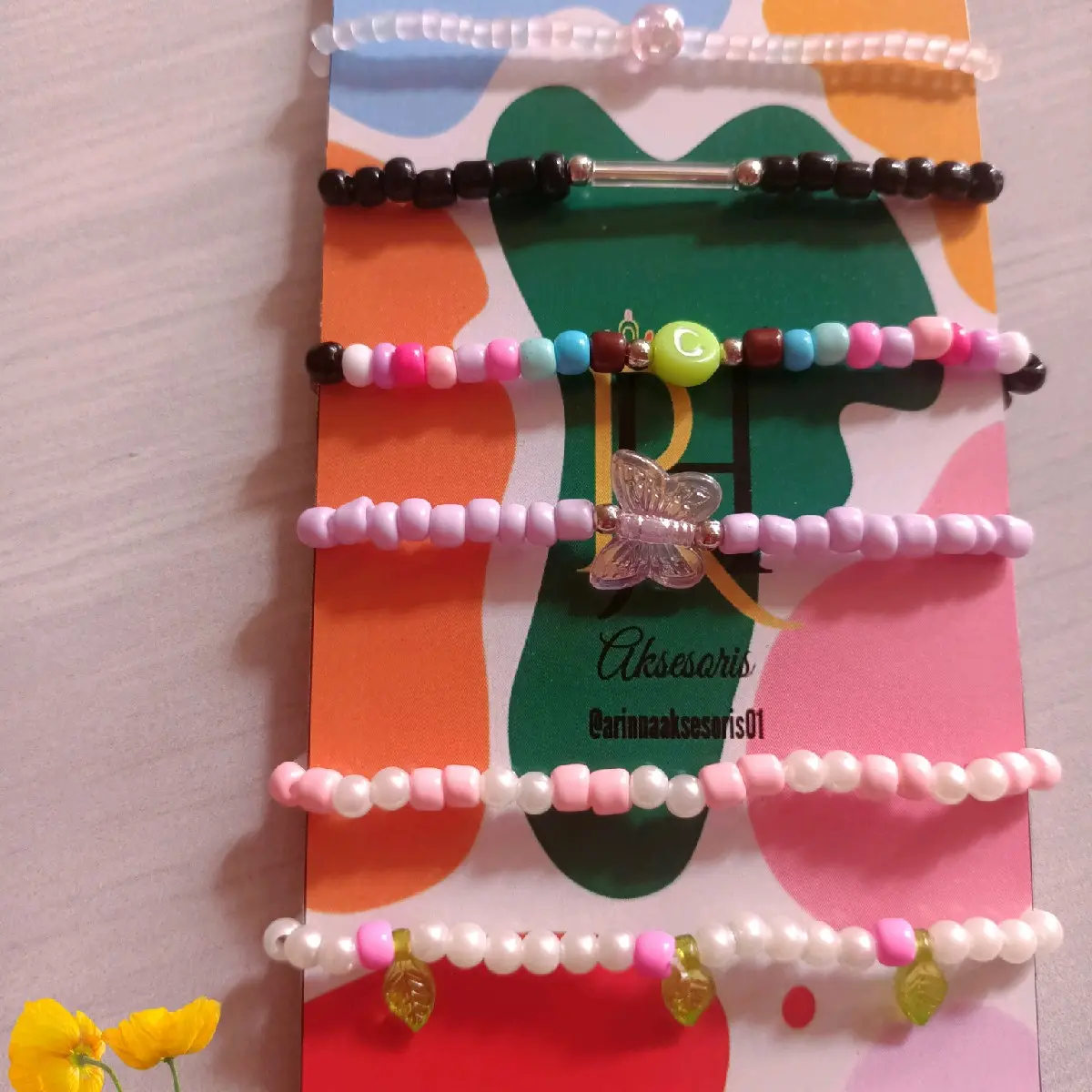 Set Gelang manik isi 6 pcs / Gelang elastis/ Bracelet