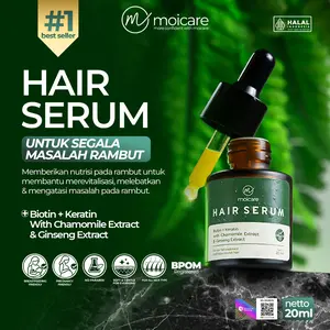 Moicare Hair Serum - Anti Hair Fall Treatment With Biotin Keratin Ginseng Chammomile Extract Mengatasi Rambut Kering & Rontok Mengkilaukan Menyuburkan Menghaluskan Rambut Perawatan Haircare