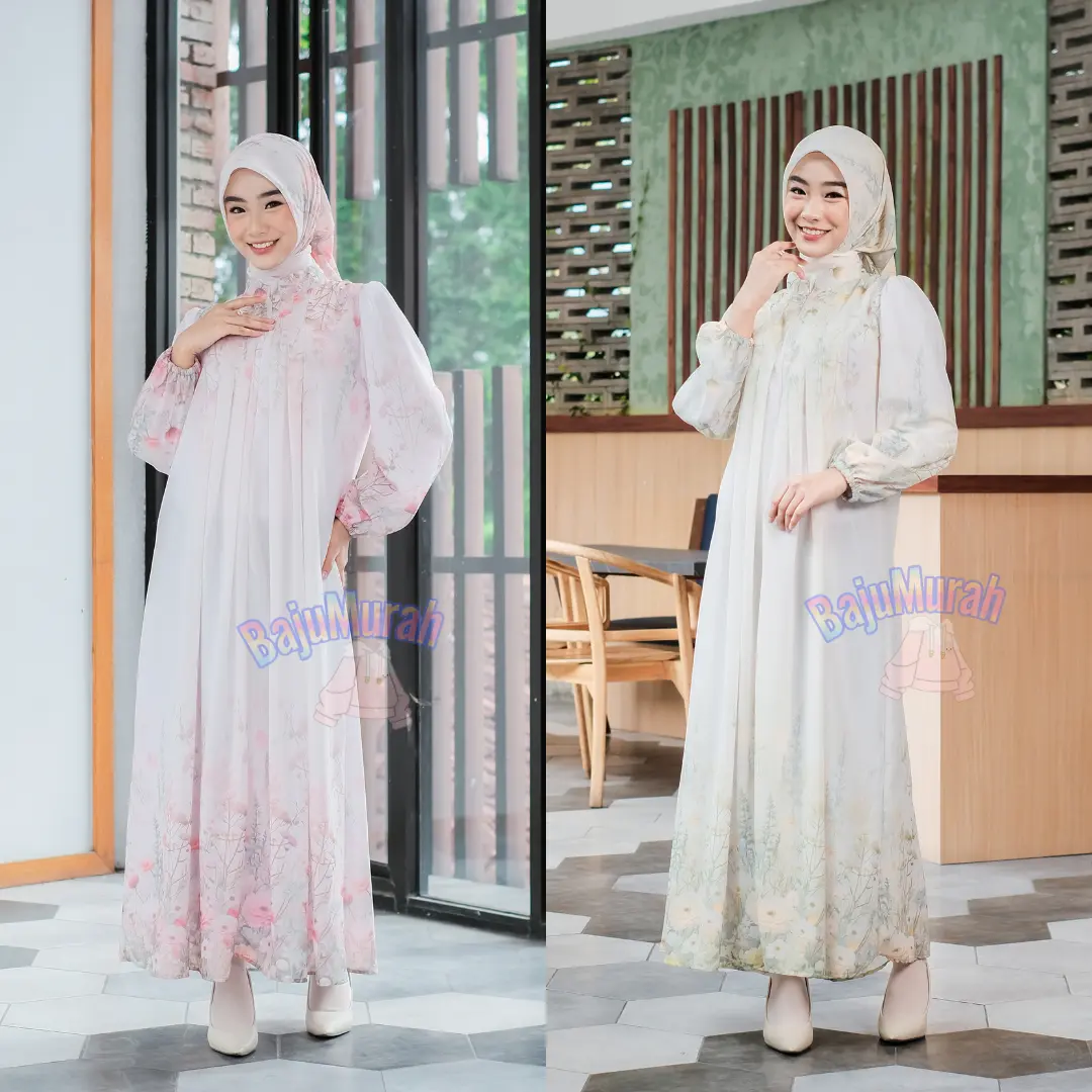 BM - GAMIS INAYA SET HIJAB SEGI EMPAT GAMIS CERUTY BABYDOLL GAMIS MUSLIMAH Gamis Lebaran