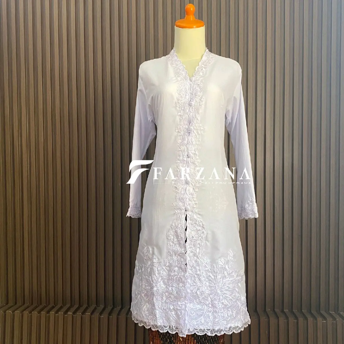 Kebaya Encim Tunik Bordir Polos Senada Lengan Panjang Modern Terbaru Katun Mikro Dress Wanita