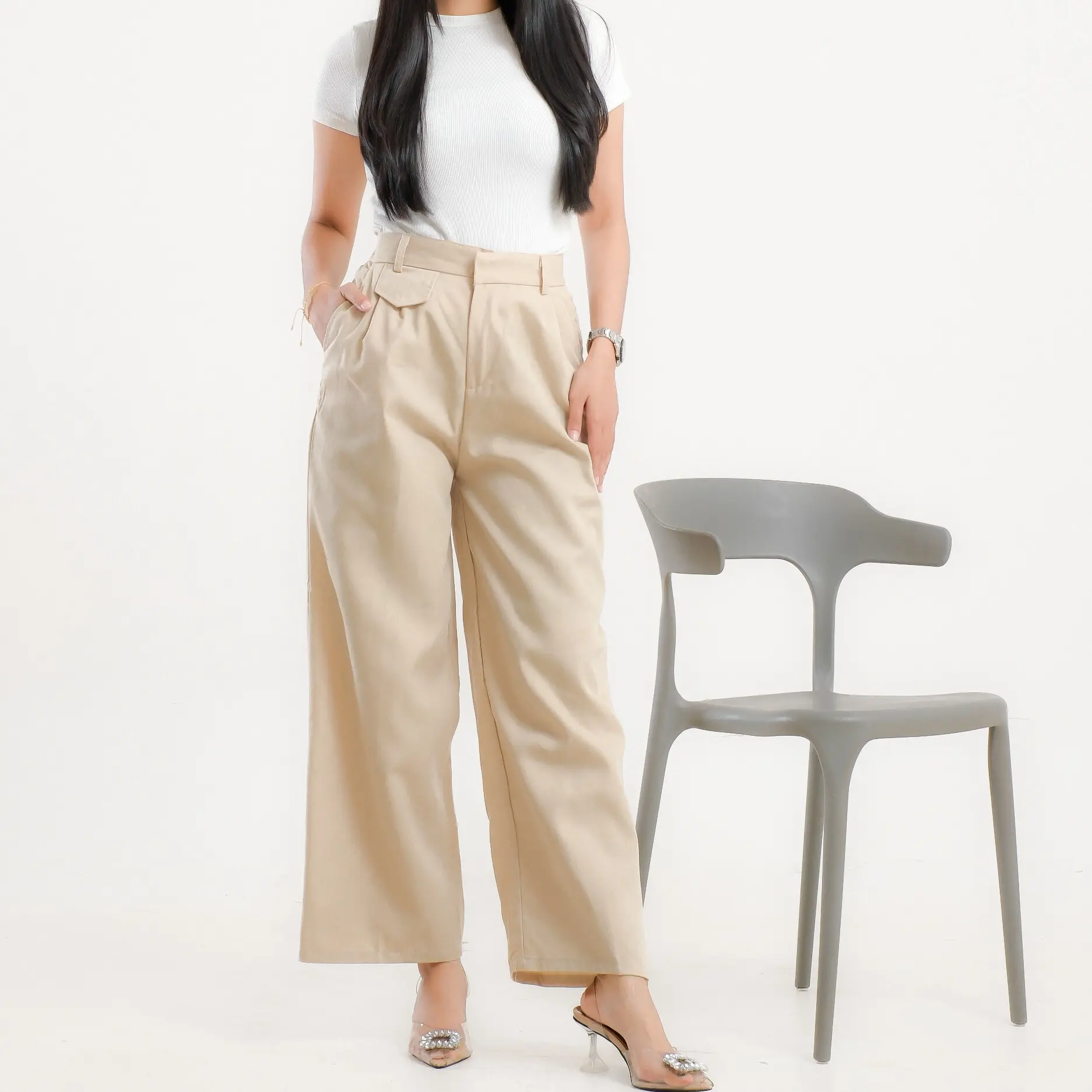 Terlaris Oro Pants Highwaist Celana Cewek Wanita Dewasa Panjang Loose Kulot