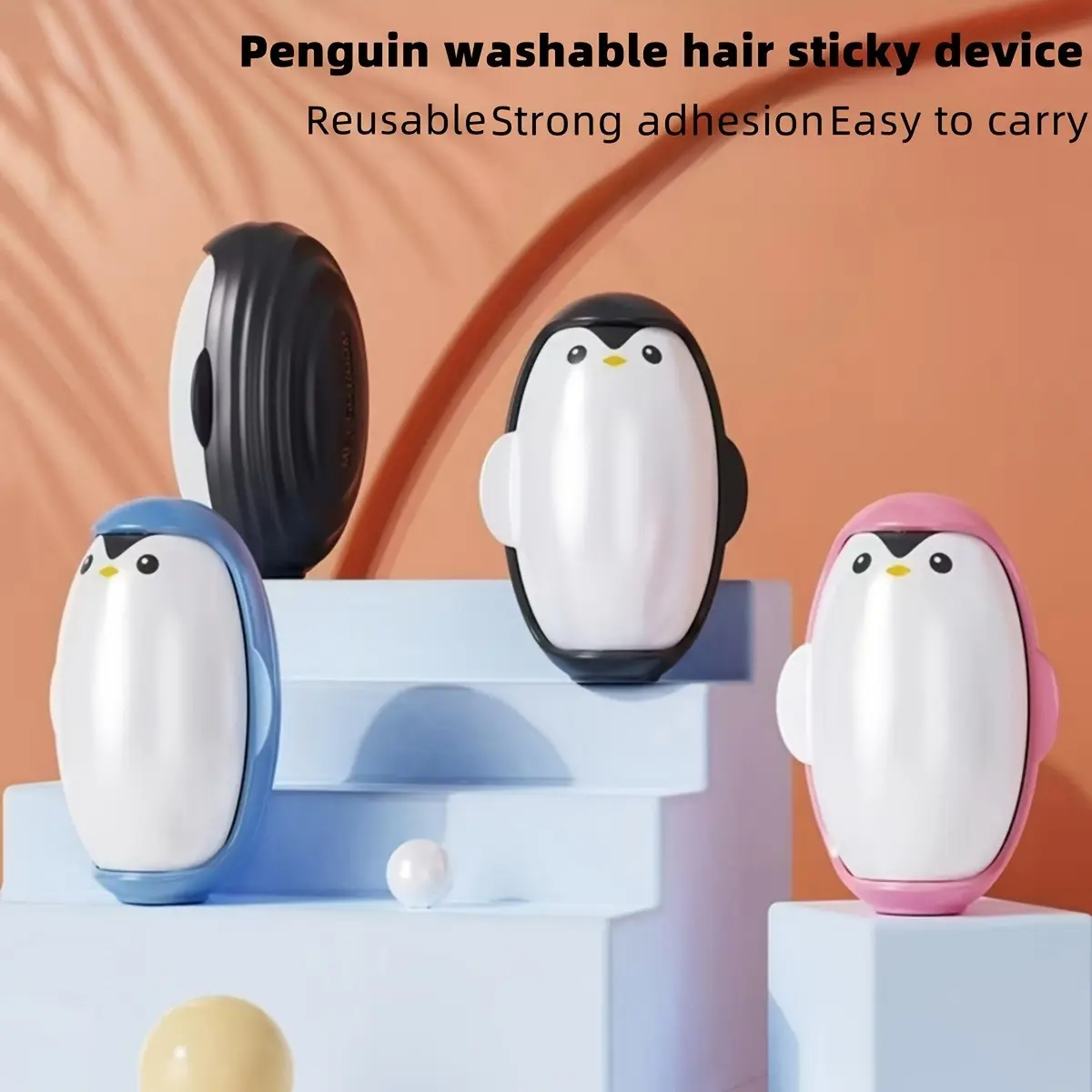 1 piece, reusable hair remover, penguin shaped washable hair remover, portable compact hair remover for hair, dust removal, pet hair removal