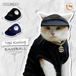 Topi Kucing PORORO Lucu Aksesoris Hewan Bahan Premium