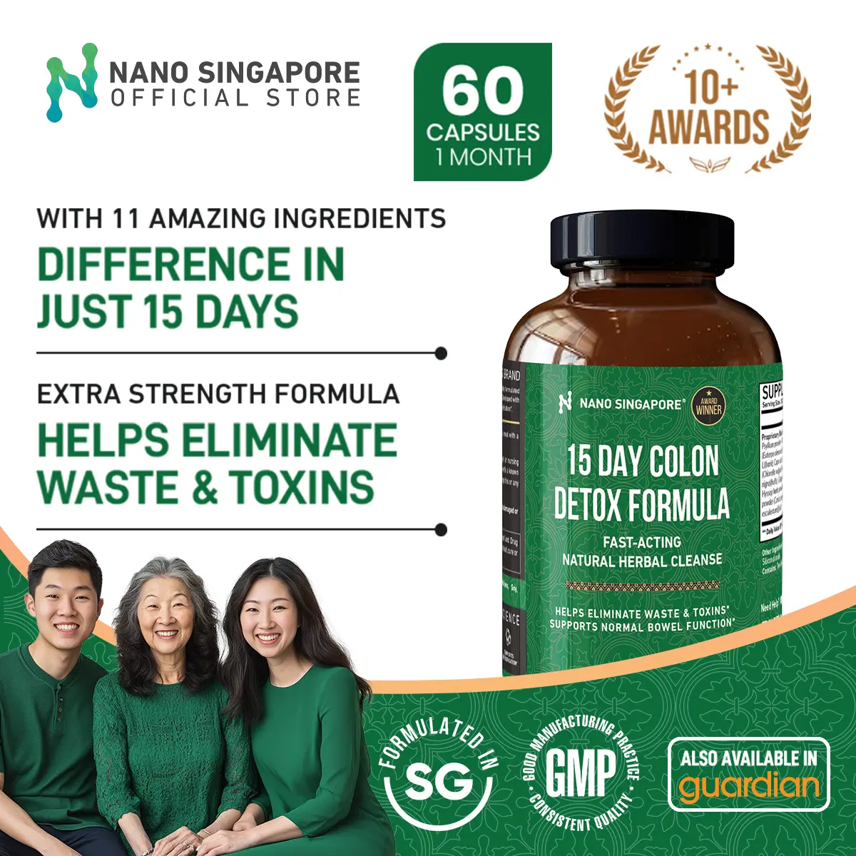 15 Day Colon Detox [Ultimate Colon Detox Enzyme Supplement] w/ Acai Berry, Inulin, Aloe Vera, Chlorella, Black Walnut & Lycopene Edible Dietary Fitness Healthcare tiktok shop Booster Natural Vitamin