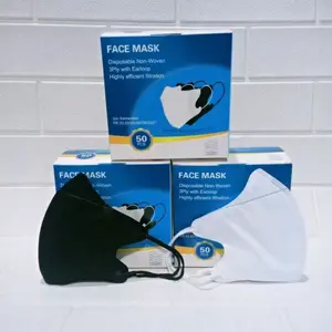 Masker Duckbill 1 Box 50pcs Hitam Putih Lengkap