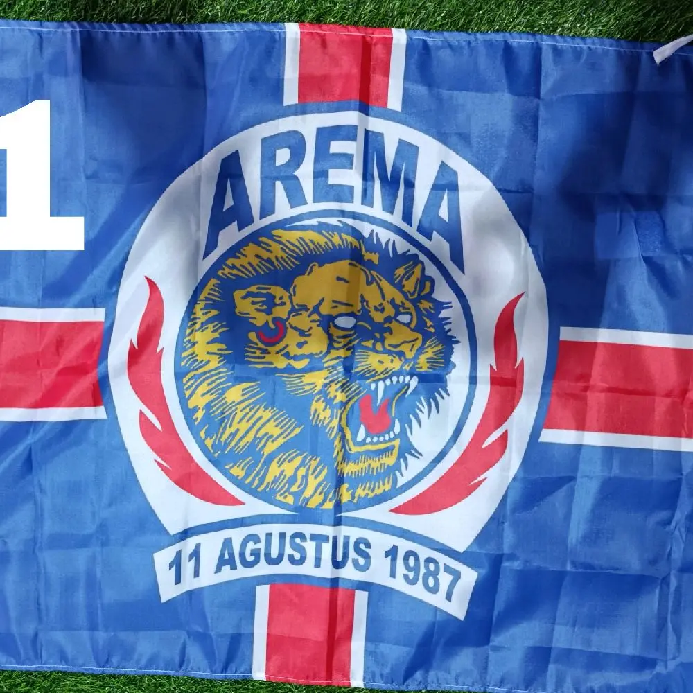 Arema Brand Bendera Klub Sepak Bola Arema 11 Agustus 1987 Logo Harian Bendera Bergerak Hijau