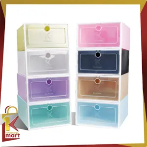 [COD] SM C158 Rak Sepatu Plastik Susun Kotak Sepatu Lipat Transparan Tebal