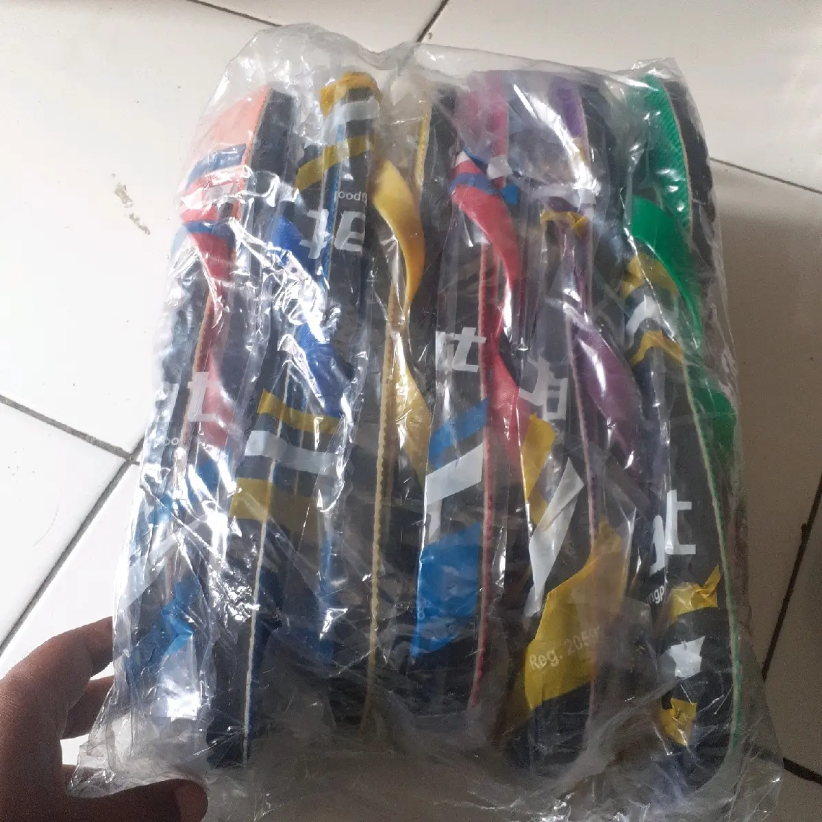 6 pasang sendal jepit sky boat jj garis seri