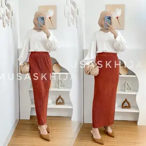 ROK SPAN PLISKET / ROK PLISKET LIDI / ROK SPAN FIT TO JUMBO / ROK PANJANG MUSLIM / KODE 08