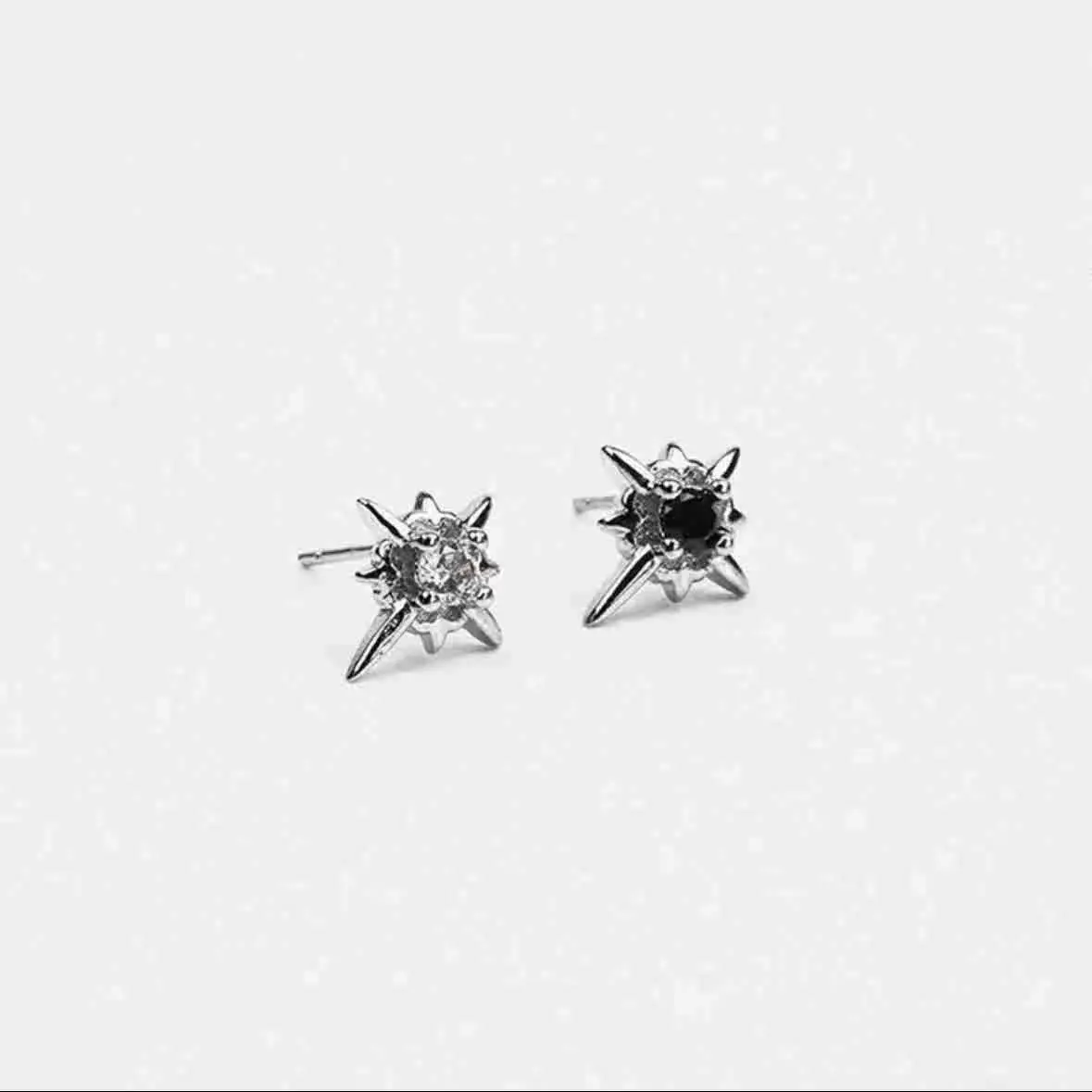 Starry North Star Male High end, niche, light luxury, compact earrings inlaid with zircon earrings, handsome and trendy, versatile for boys