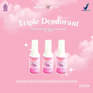 [SPECIAL 5.5] Misonells Deodorant Spray Baby Angel ISI 3PCS Mencerahkan Mengurangi Bau Badan