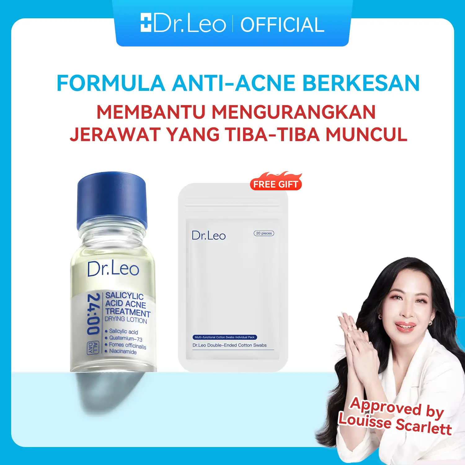 【TOP】Dr.Leo Salicylic Acid Serum  Acne Treatment Drying Lotion Acne Essence Anti-Acne Skincare 10ml  Wajah Perawatan Facial Approved by Louisse Scarlett Berjerawat