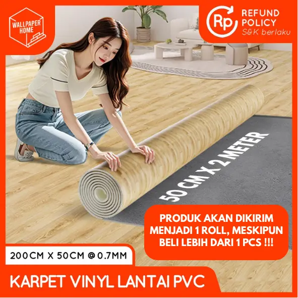 Karpet Lantai Vinyl Dengan Ukuran 50Cm x 200Cm Ketebalan 0.7Mm Dan Tersedia Berbagai Motif Kayu