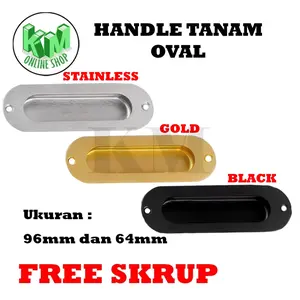 Handel Tarikan Laci Lemari Plastik Tanam Oval 96mm & 64mm