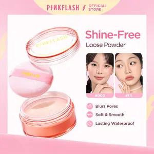 [Official] PINKFLASH # OhMyself  Pengontrol Minyak Matte Loose Powder  Tahan air minyak Tahan sepanjang hari 3Colors  berminyak cover Hitam Wajah F06