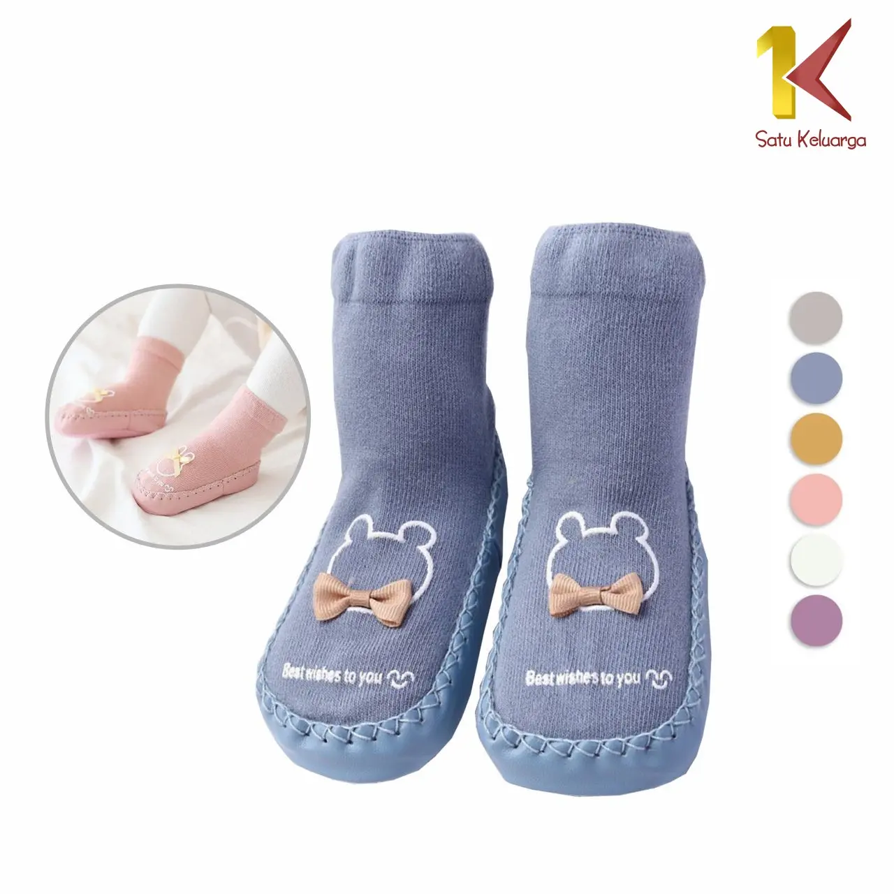 [COD] SK P93 Sepatu Kaos Kaki Bayi Anti Tergelincir Motif Prewalker