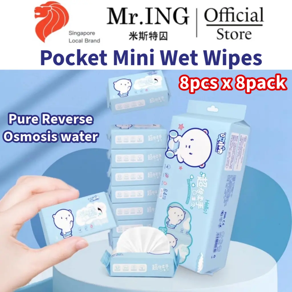 Pocket Mini Wet Wipes 8 pcs x 8 sheets
