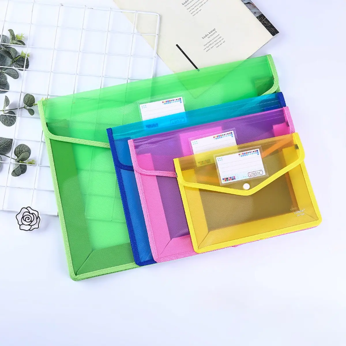 A3 / A4 / A5 / FC Horizontal Color Organ Bag Office Test Paper Storage Briefcase Student School Office 3D File Storage Bag