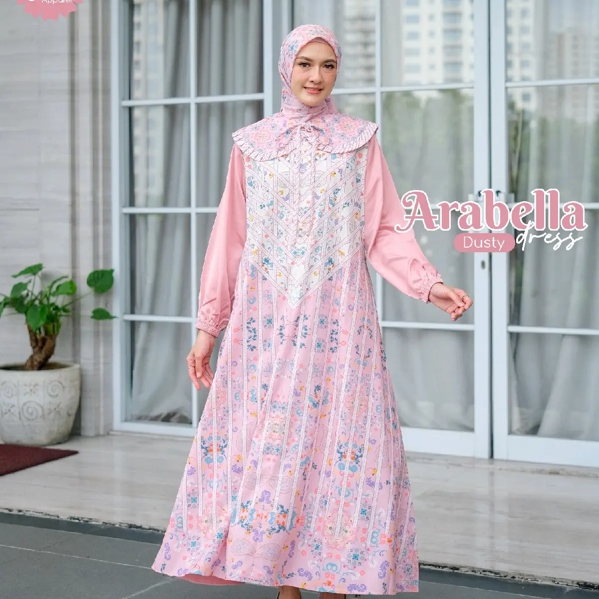 Arabella Dress by Giok Apparel - Gamis Wanita / Gamis Printing / Gamis anak