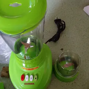 BLENDER OKAYAMA 3 IN 1 OK-355 1 LITER peralatan rumah kecepatan variabel pembuat jus buah wadah plastik warna hijau
