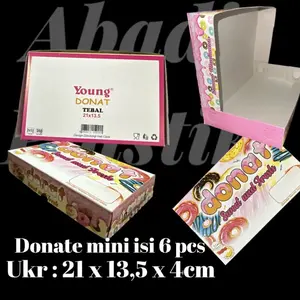 Dus Box Donat Isi 6 Mini / Box Donat / Dus Donut / Kemasan Donat / Isi 6 Dus Donat Mini Murah / Dus Box Donat Pink Mini 6 Pc