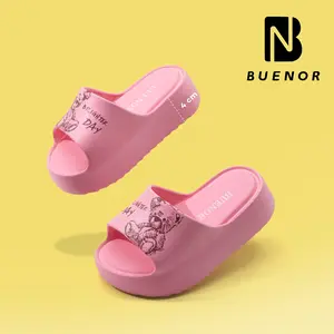 Buenor - Sandal Selop Wedges Wanita Anak-Anak Polos Elegan Bahan Karet Empuk Kekinian Terbaru