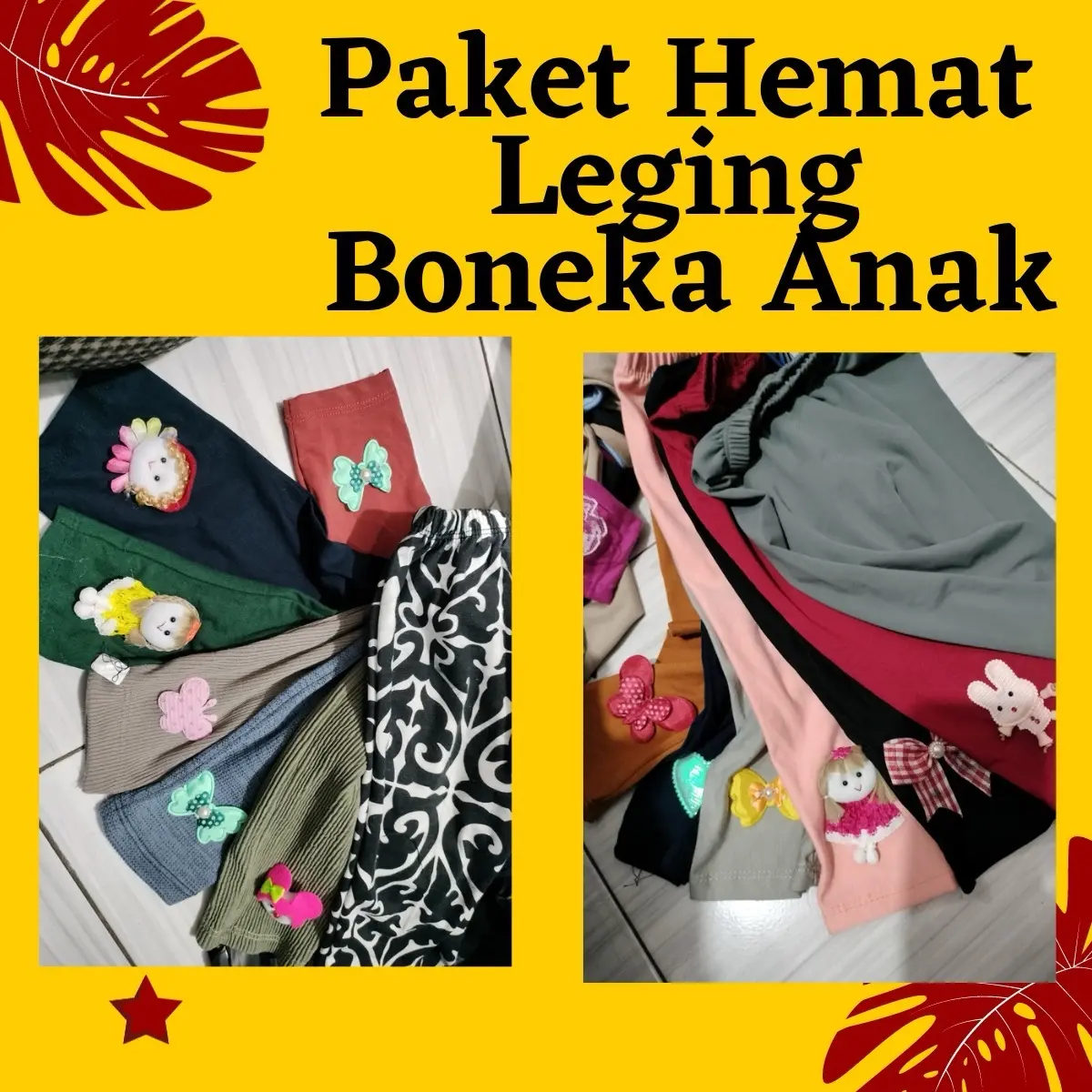 PAKET HEMAT LEGGING ANAK PAKAI BONEKA USIA 0-10 TAHUN Bayi Balita Cewek Nyaman Lembut Perempuan legging anak