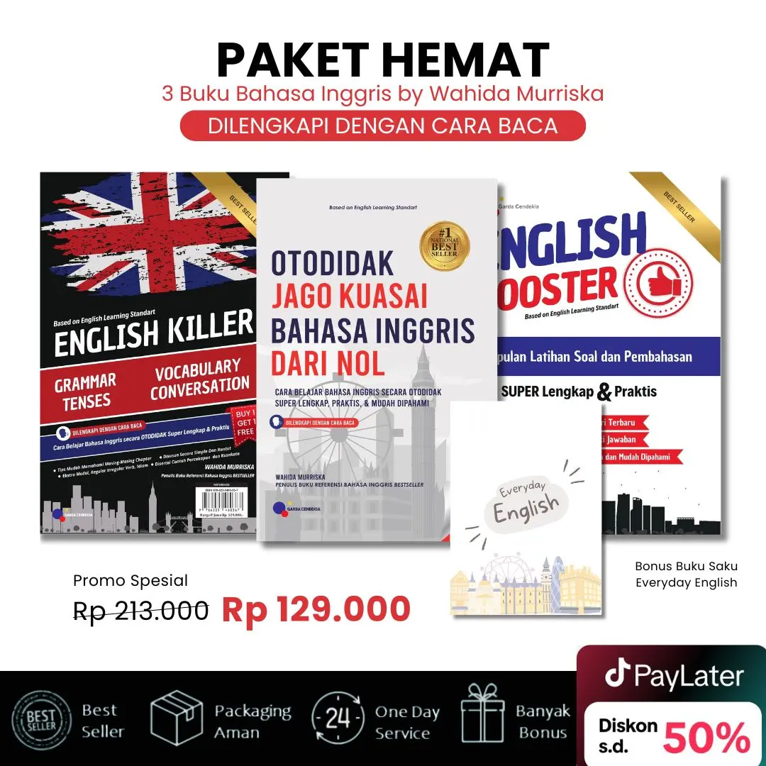 Paket Murah 3 Buku Bahasa Inggris Best Seller - Otodidak Inggris + English Killer + English Booster