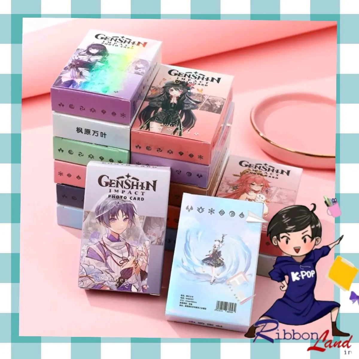 (50 Lembar) Genshin Impacttt Photocard HOLOGRAM PC Kartu Foto Koleksi Fans Stationery Paper
