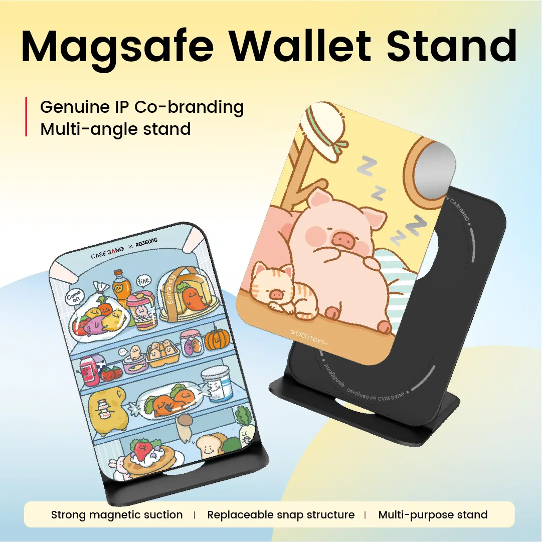 Casebang Wallet Stand1.0 Compatible with MagSafe, Detachable Structure for MagSafe, Phone Holder with Cute Designs