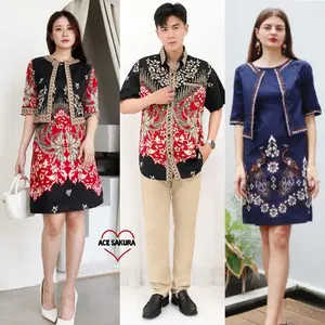 DRESS RAISA BATIK MODERN 070 BAJU TERUSAN WANITA KERJA KANTOR Katun Stretch melar Jalan Manis Bunga Jalan Manis Slim-fitting Cantik Casual Formal