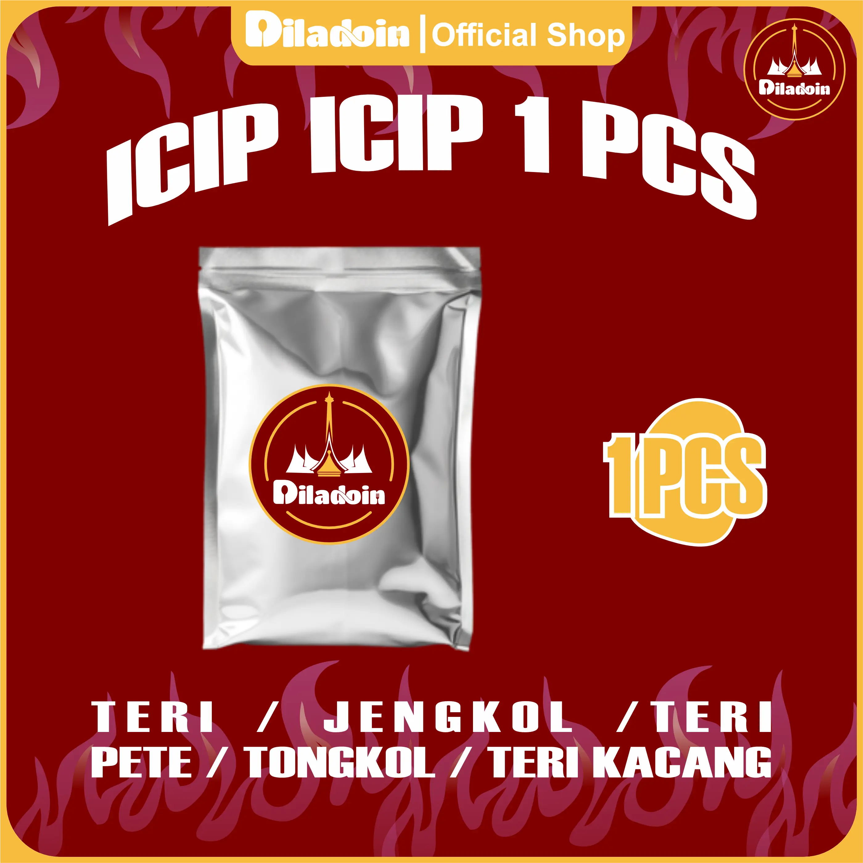 Sambal Cumi / Sambal Teri / Sambal Pete / Sambal Jengkol / Sambal Tongkol / Teri Kacang Kemasan Saset 20gr DILADOIN