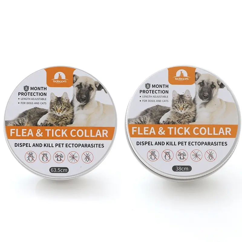Silicone Flea and Tick Collar with Insect and Mosquito Repellent - Premium Pet Flea Repellent in Aluminum Box