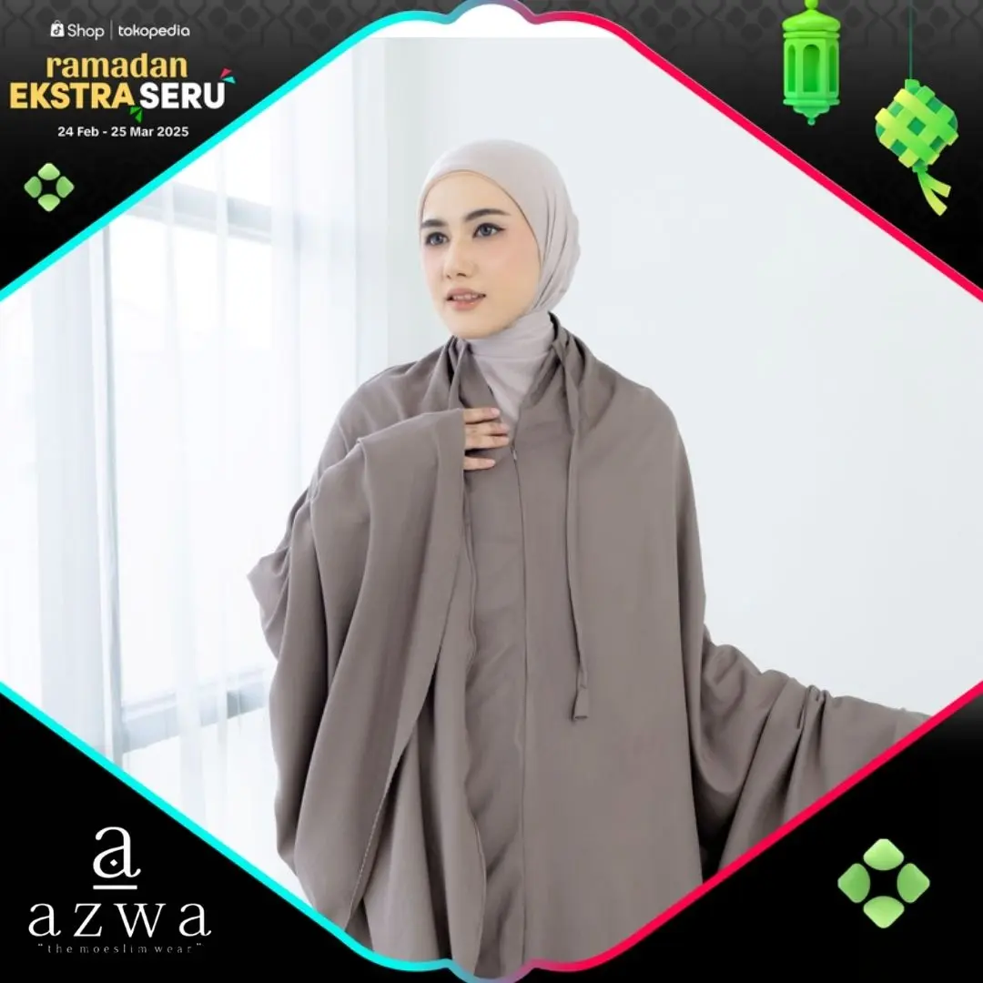 FREE ONGKIR  AZWA Mukena VALEEQA Mukena Dewasa Travelling Polos Azwa 2in1 Resleting Katun Premium Atasan mukena mukena mini Mukena Dewasa Bahan Adem Muslim Mukenah dewasa traveling