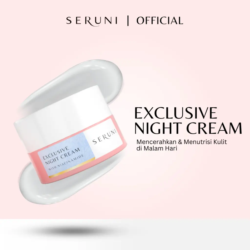 Seruni Exclusive Night Cream wajah acid facial  Hyaluronic Niacinamide Mencerahkan Pelembab