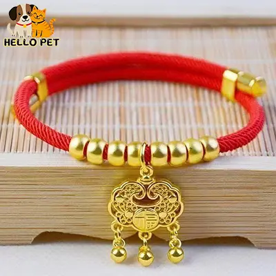 2025Pet the Year of the snake Gold Necklace Pet New Year Adjustable Collar Cat Dog Long Life Lock Necklace Cat Dog Small Dog