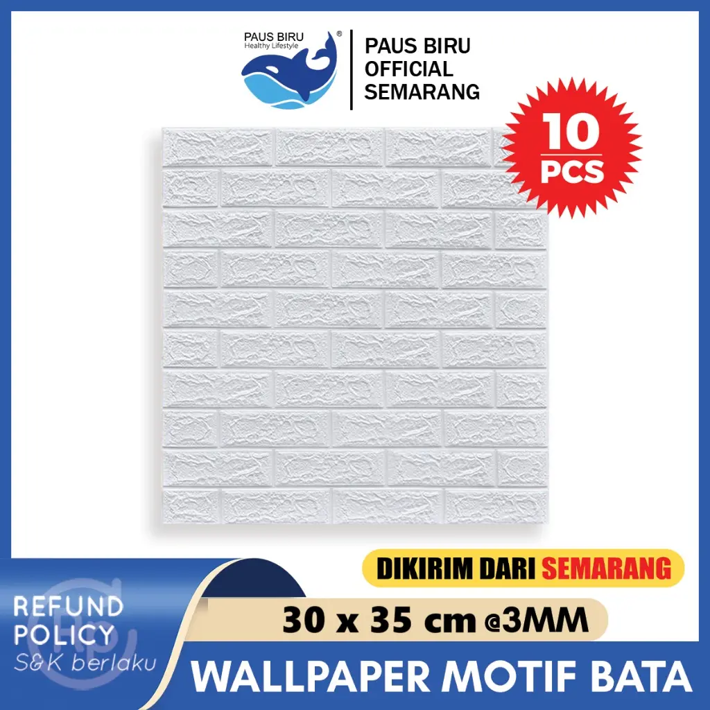 ISI 10 PCS !!! Wallpaper Dinding 3D Foam Mini Motif Batu Bata 30cm X 35cm Tebal 3mm kertas stiker
