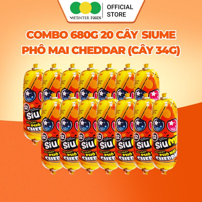 Combo 20 Cây Xúc Xích Siume Lõi Nhân Phô Mai Cheddar Vietinter Foods (Cây 34g)