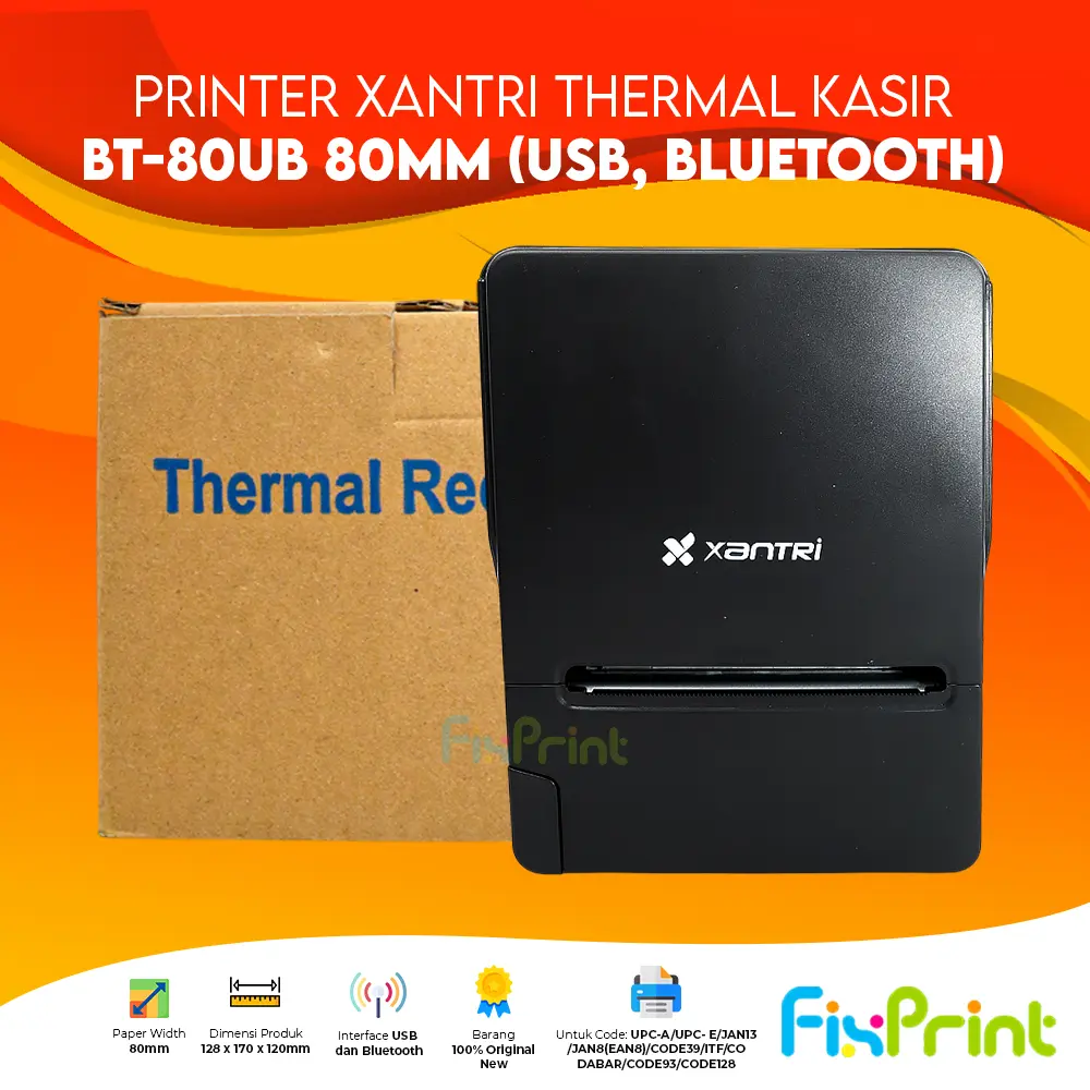 Printer Thermal Xantri BT-80UB 80mm IW-J82bt 80mm Auto Cutter Kasir Usb Bluethooth