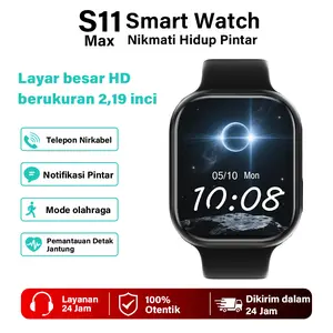 S11 max Smart Watch Max - Layar 2.01 Inch NFC Pengisian Nirkabel Tahan Lama Bisa Telepon Bluetooth Fitur NFC & Bluetooth Tampilan Jelas