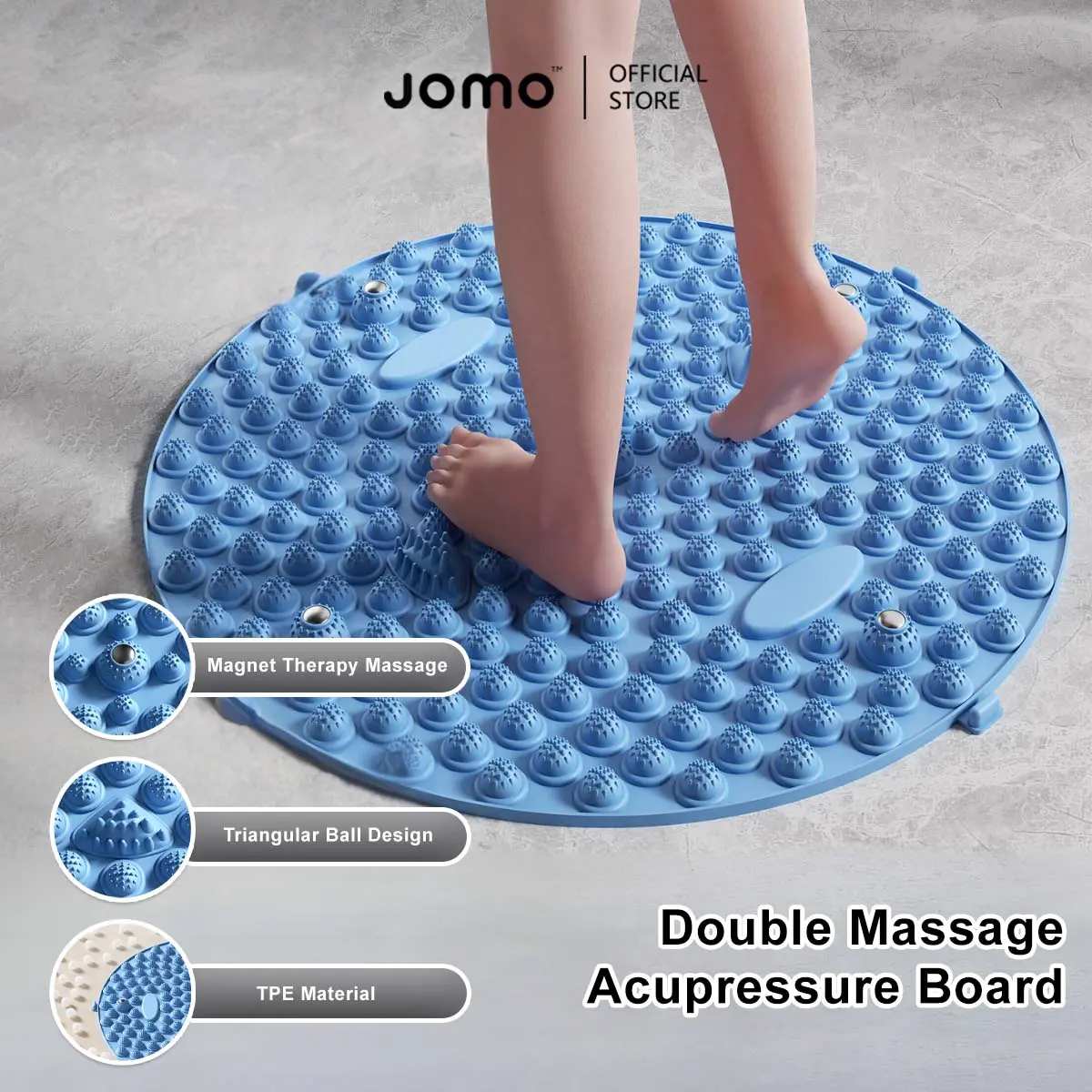 JOMO Double Massage Acupressure Board Foot Massager Reflexology Home Fitness (Diameter: 55cm)