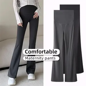 Celana Hamil Jumbo Maternity Pants Kerja Kantor  Wanita Bumil Kekinian Premium Y119 Black White Ibu Hitam