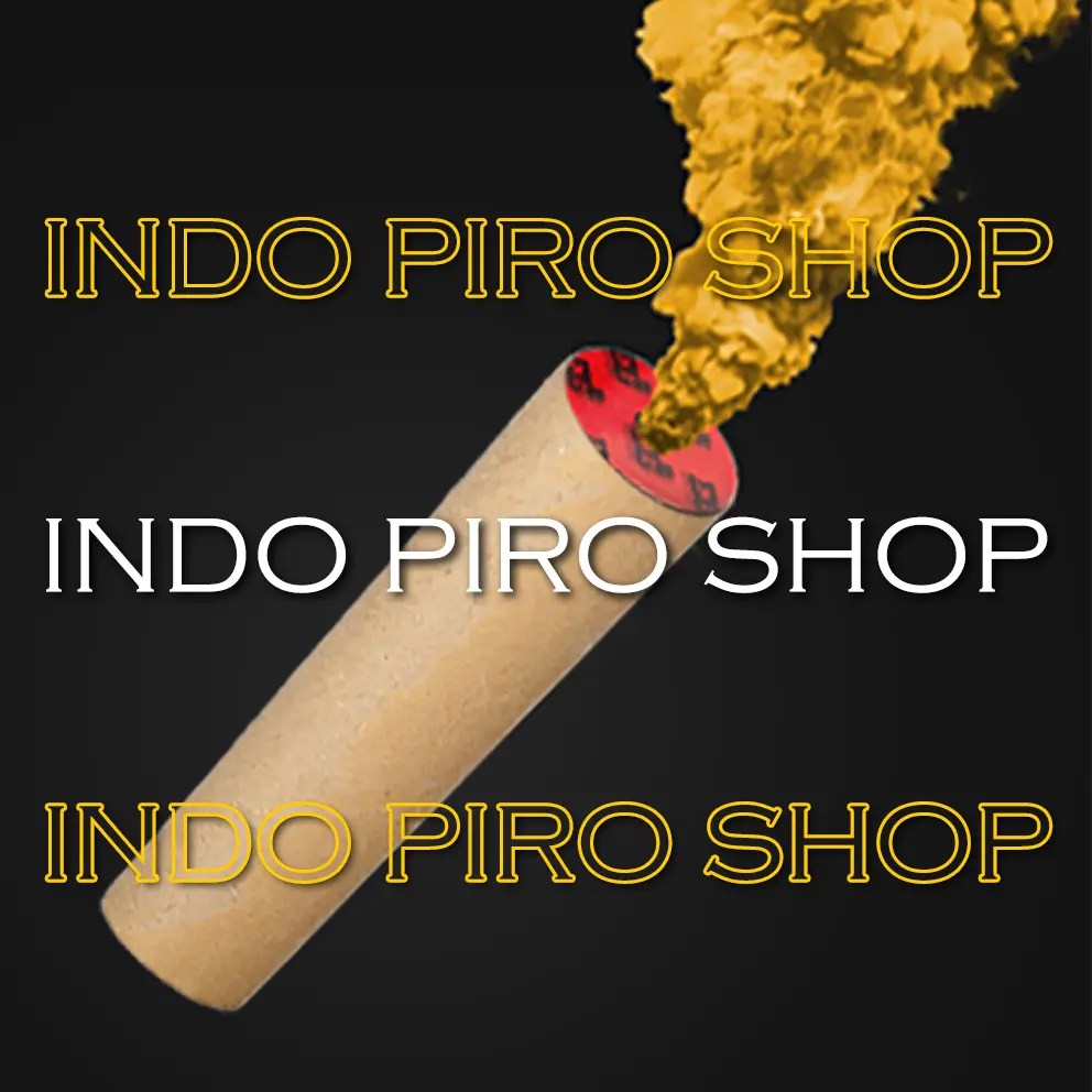 Pipa Confetti Hand Tongkat Asap Smoke Bom N1 - Semprotan Warna Warni KUNING 60 detik pesta Supporter & Outdoor