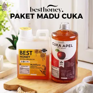 Best Honey Paket Bundling Cuka Apel 500 ML dan Madu Multiflora 500gr  Honey