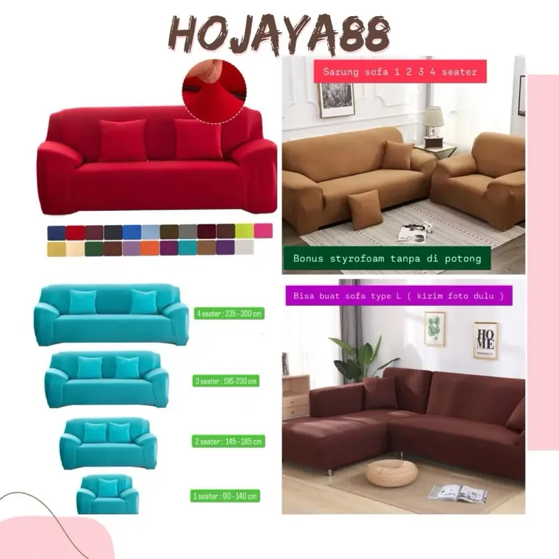 sarung sofa tangan polos elastis Modern Kain