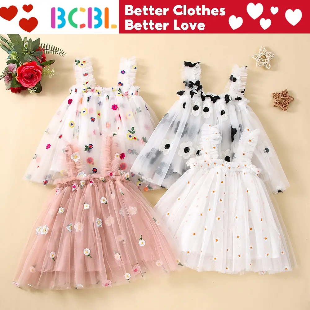 Tutu Dress for Baby Girl Birthday Floral Embroidery Tulle Dress for baby girl 1 2 4 6 years old Toddler dress