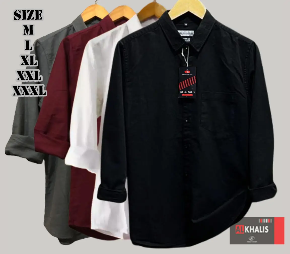 Kemeja Pria Cowok Polos Tangan Lengan Panjang Slimfit Casual Kantoran Murah