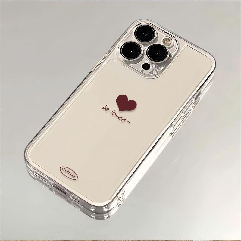 Không Ố Vàng | Ốp Lưng iPhone Minimalist Trái Tim Hàn Quốc Trong Suốt Chống Sốc TPU Mềm Bảo Vệ Camera Cho iPhone 13 14 15 16 Pro Max...