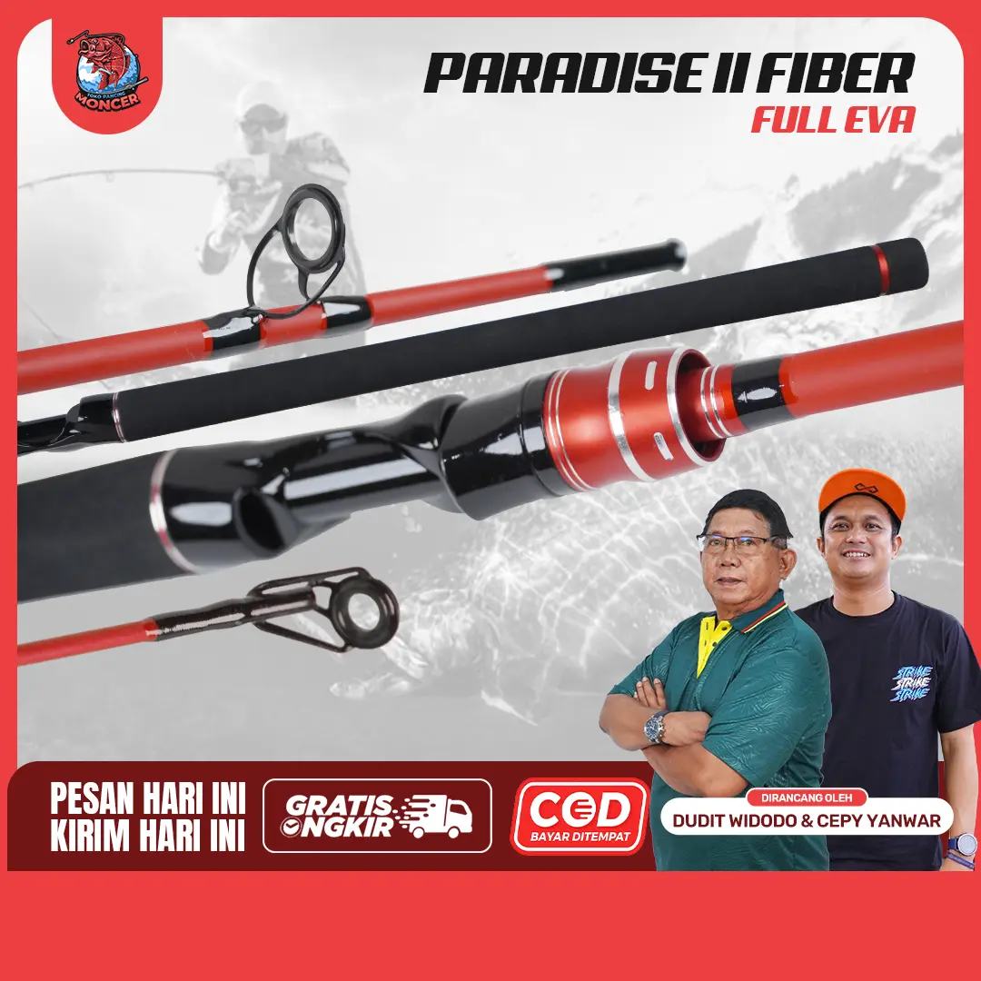 Joran Tornado Paradise II Fiber Solid Composite 150CM 165CM 180CM 210CM | Garansi 1 Tahun | Joran Pancing Ikan Umpan